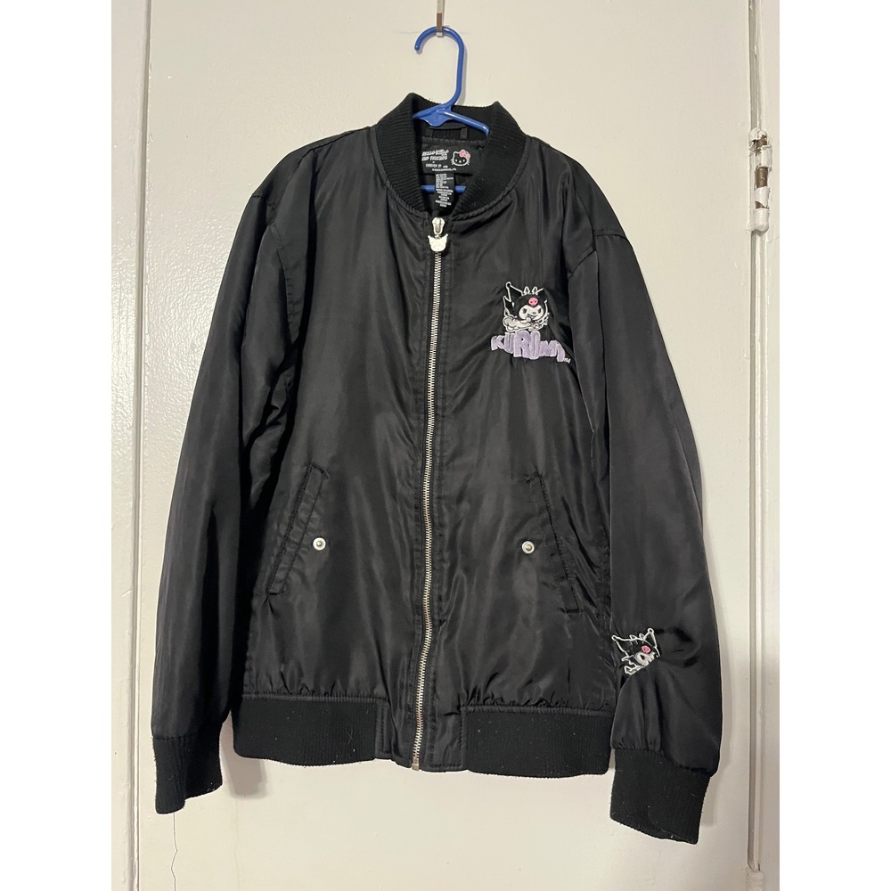 Forever 21 x Sanrio Kuromi Kids Bomber Jacket Black Embroidered Size 13/14 2023